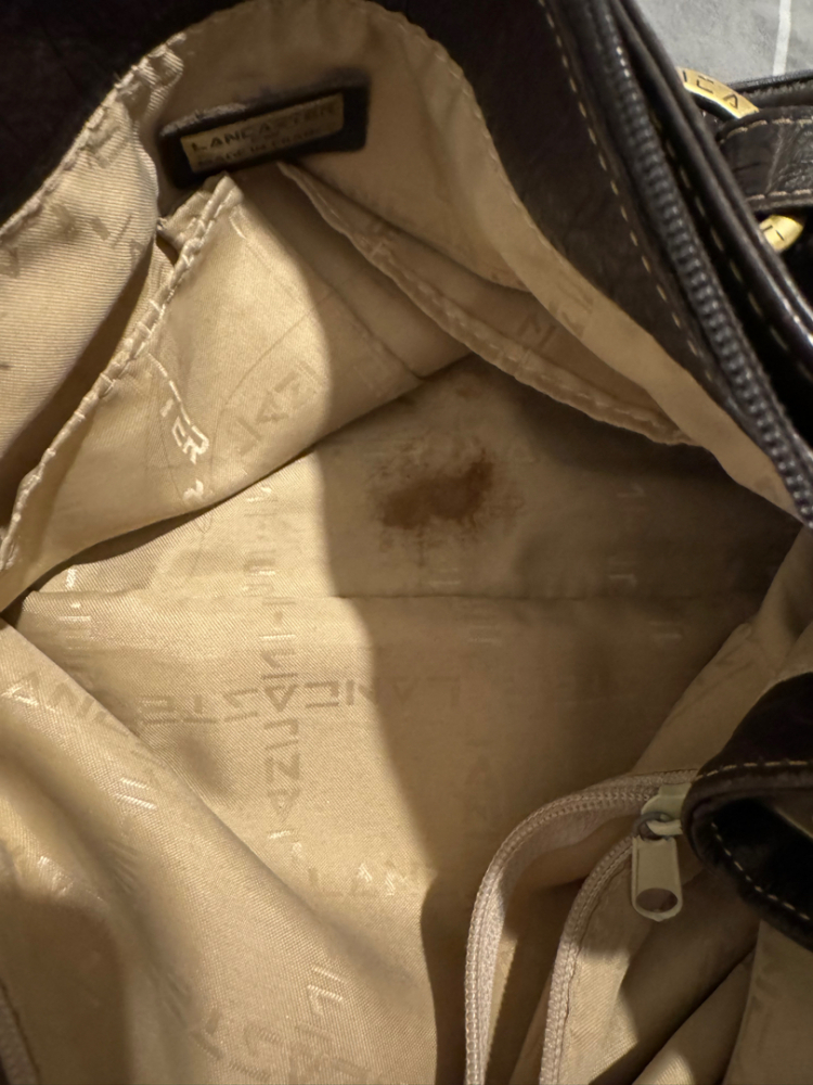 Lancaster Paris Lancaster TBEG dunkelbraune Lederhandtasche mit Krokodil-Effekt