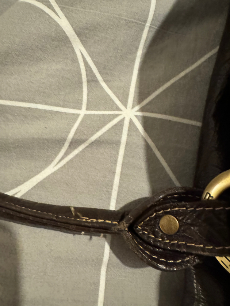 Lancaster Paris Lancaster TBEG dunkelbraune Lederhandtasche mit Krokodil-Effekt