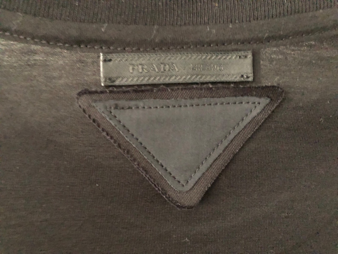Prada Triangle logo T-shirt on back