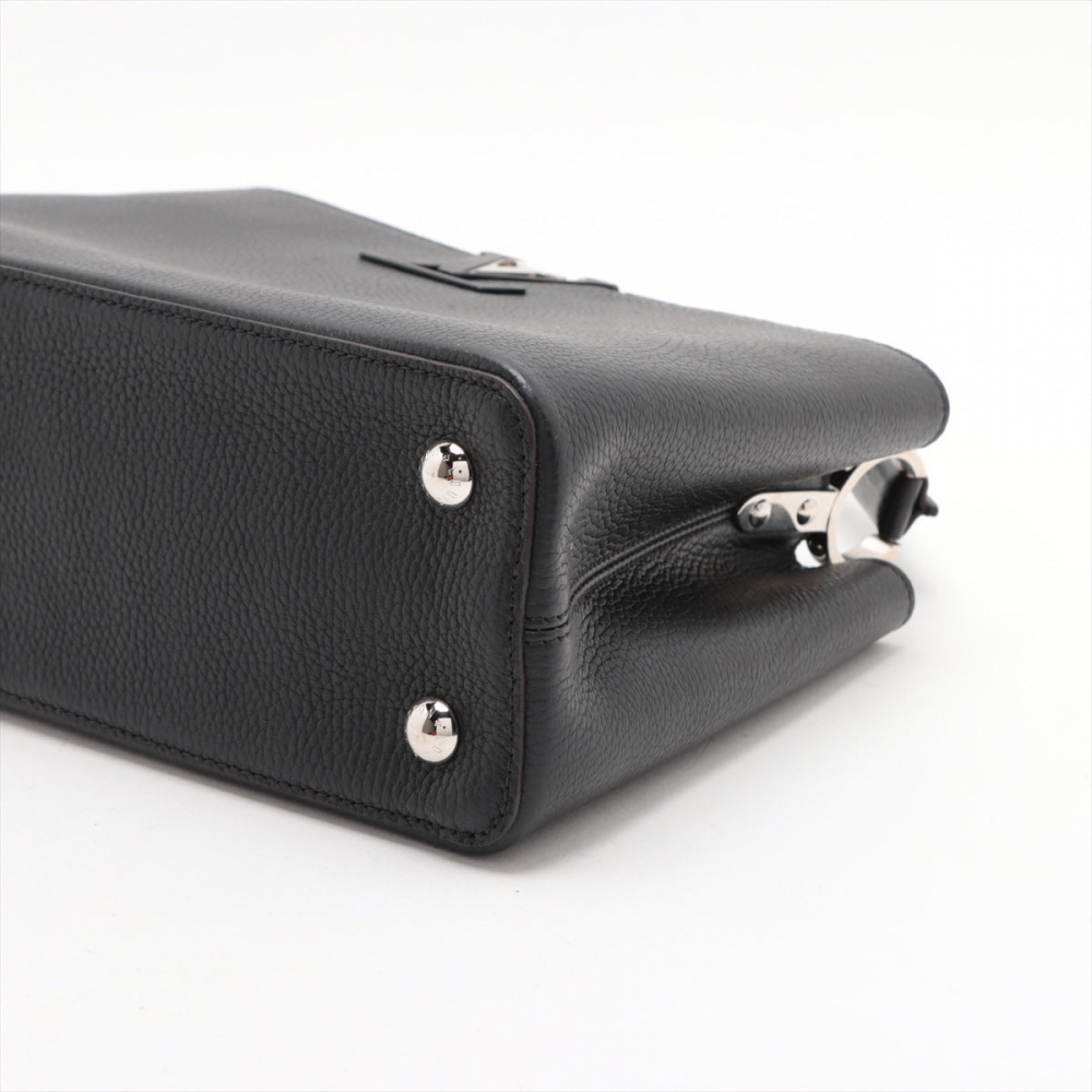 Louis Vuitton Capucines PM Taurillon Leather 2-Ways Handbag Black