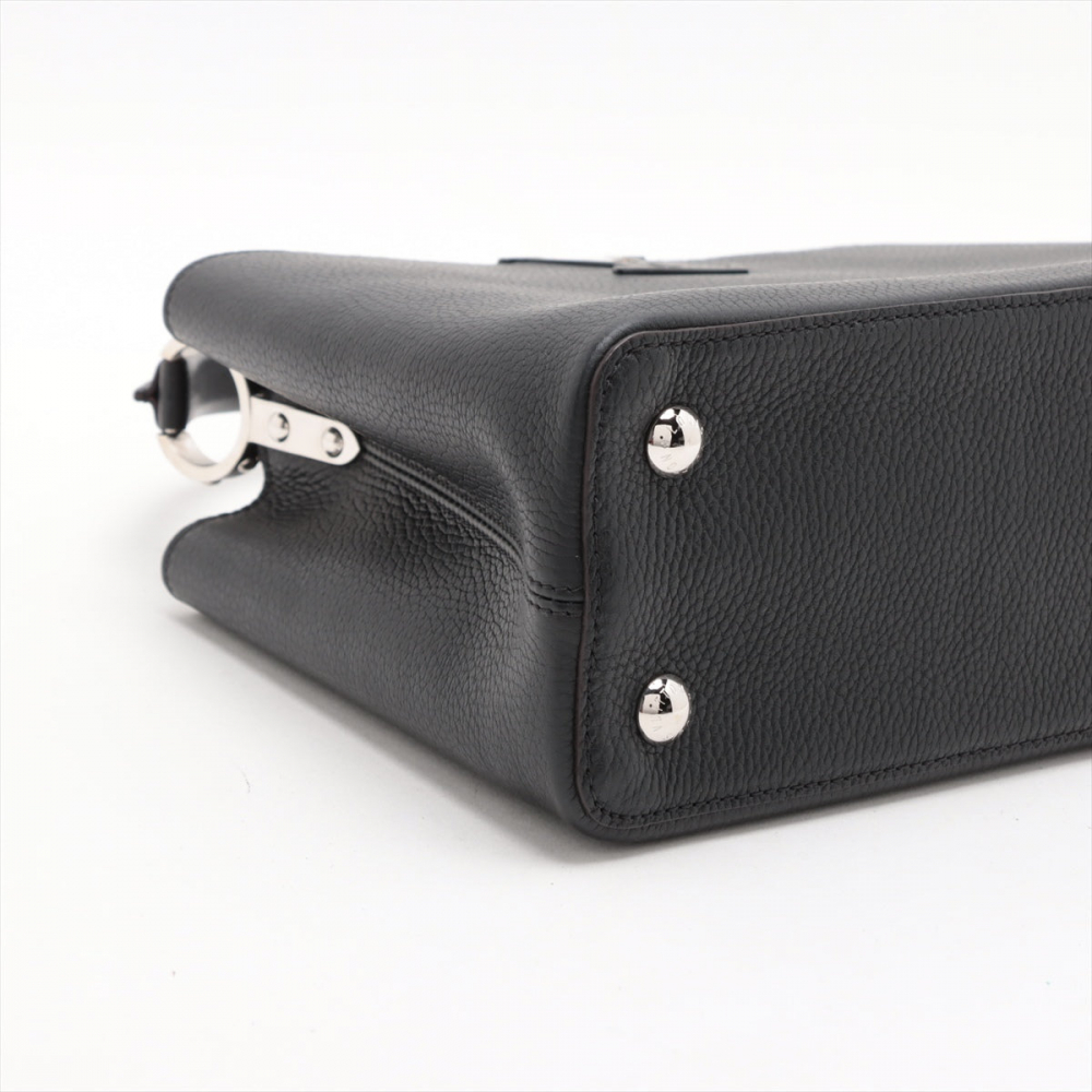 Louis Vuitton Capucines PM Taurillon Leather 2-Ways Handbag Black