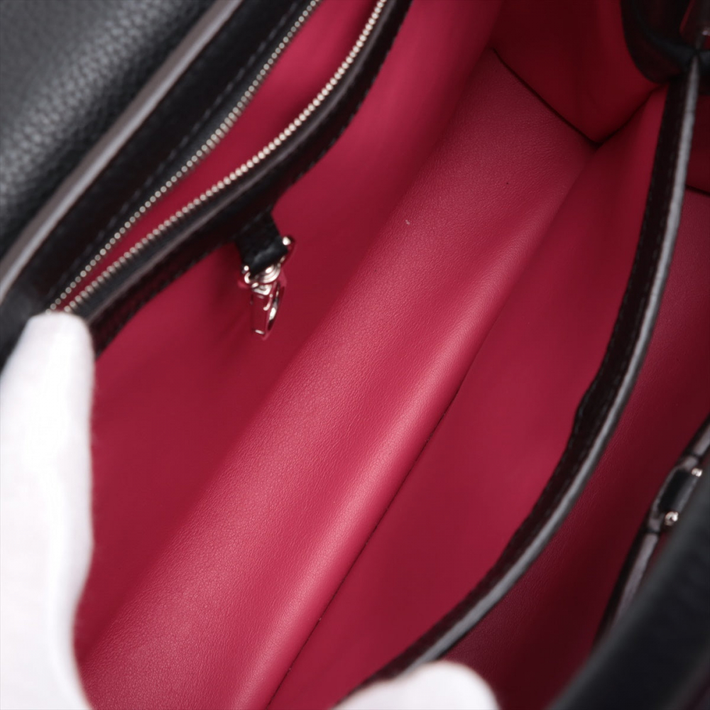 Louis Vuitton Capucines PM Taurillon Leather 2-Ways Handbag Black