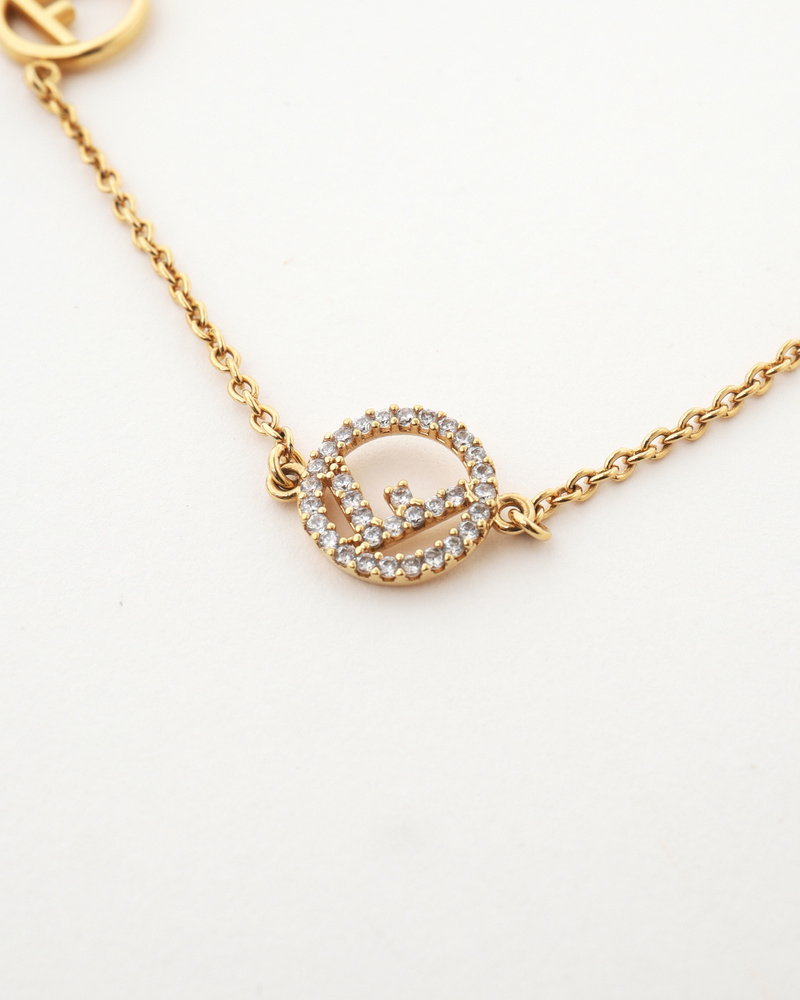 Fendi Ff Rhinestone Necklace