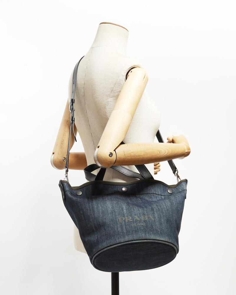Prada Denim City Tote Bag