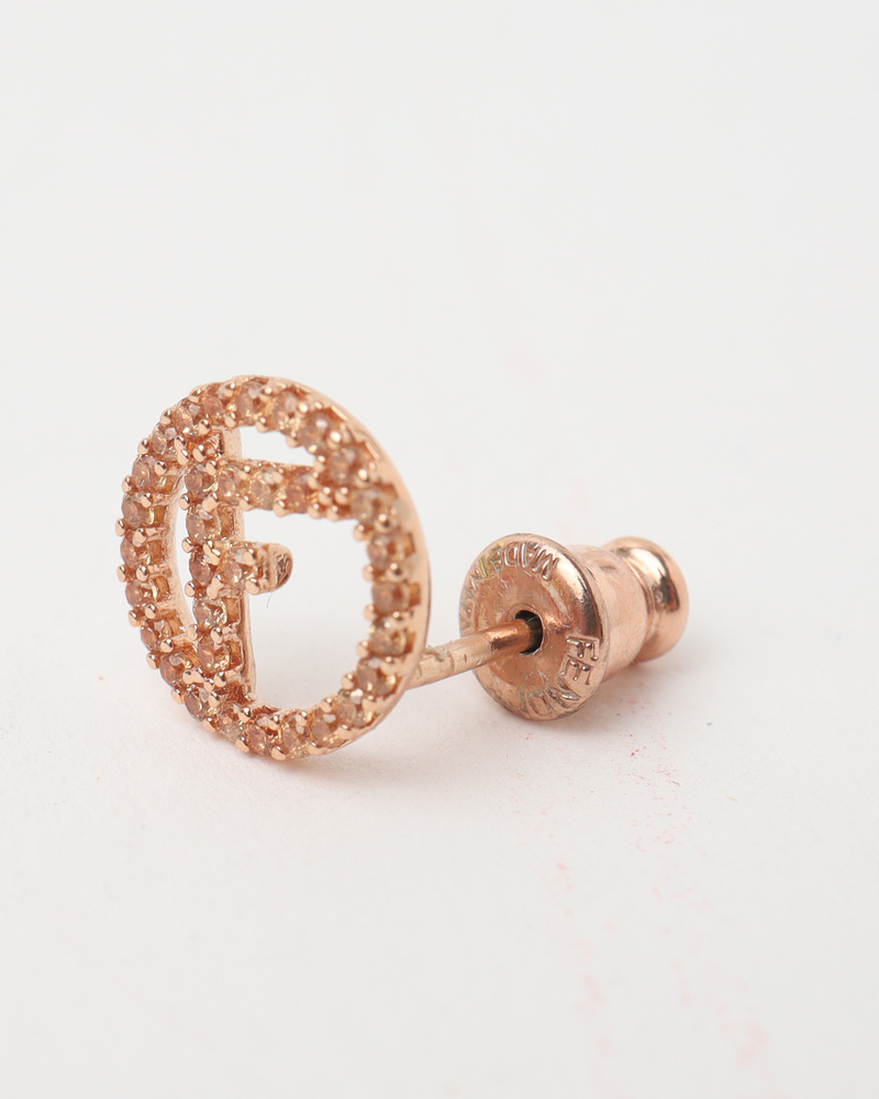 Fendi Ff Rhinestone Earrings