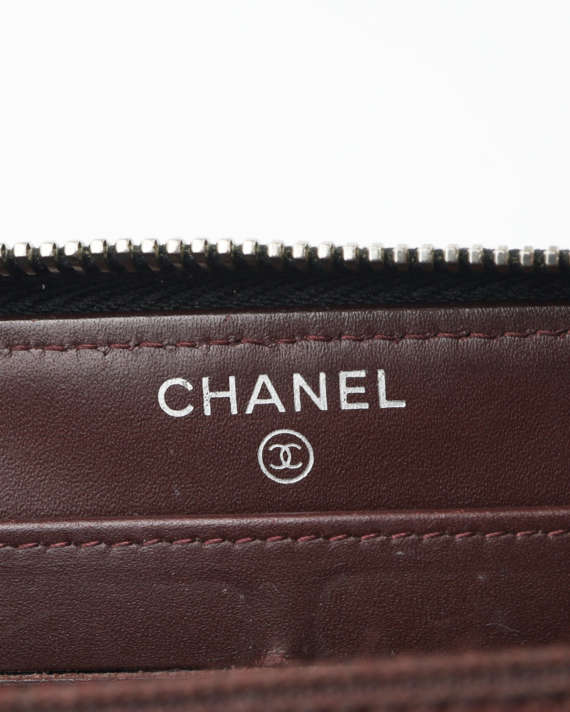 Chanel Caviar Long Zip Around Wallet