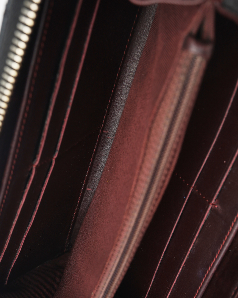 Chanel Long Caviar Zip Around Wallet