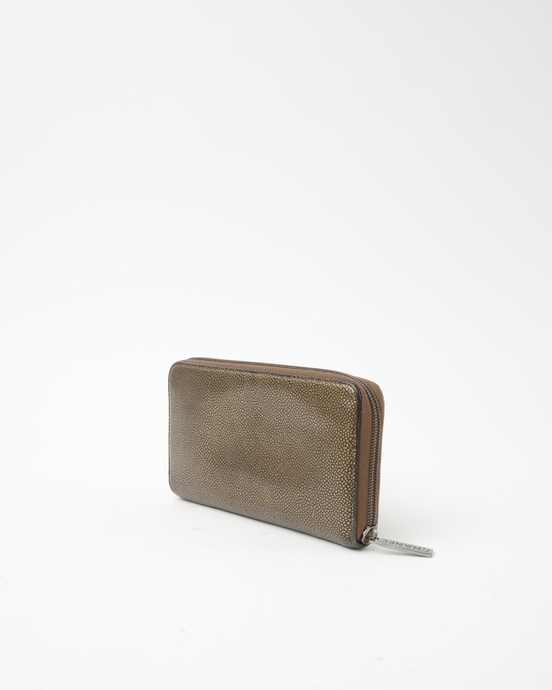 Chanel Cc Metallic Caviar Long Zip Around Wallet