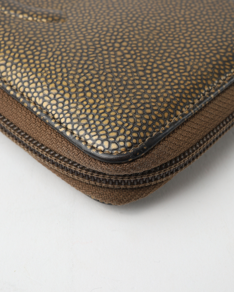 Chanel Cc Metallic Caviar Long Zip Around Wallet