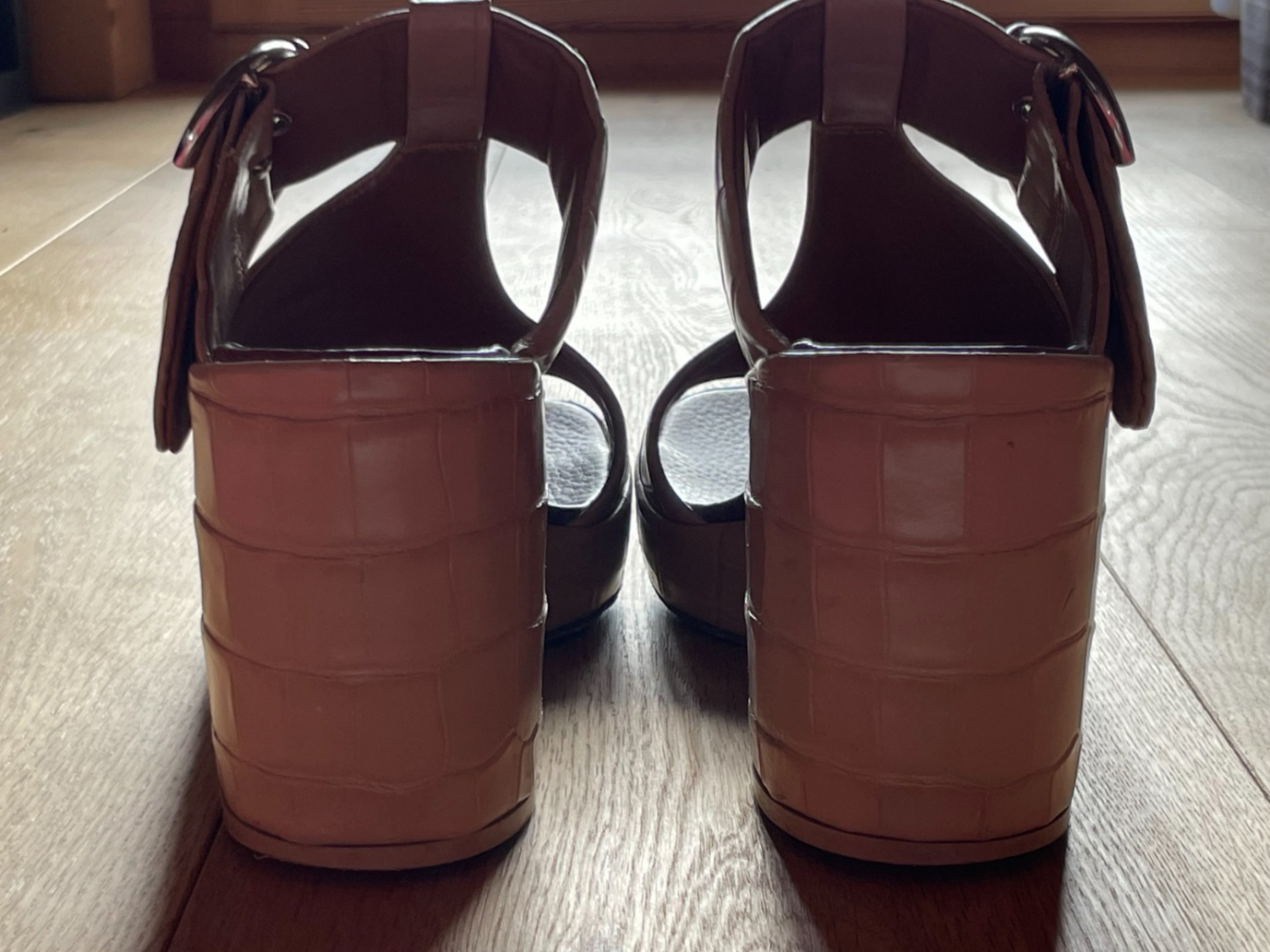 Chloé Croc-embossed chunky mules