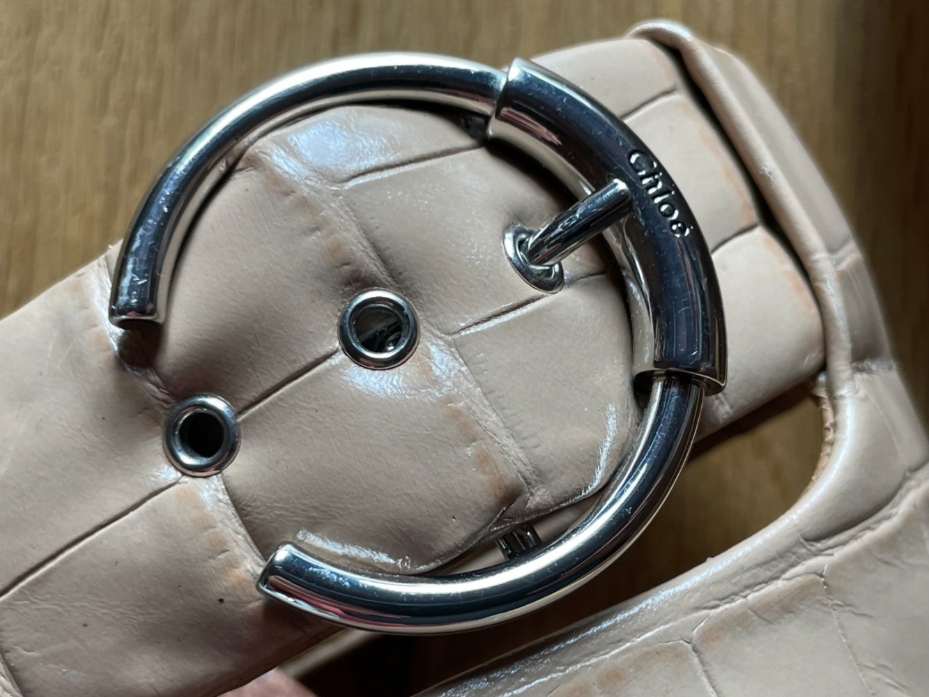 Chloé Croc-embossed chunky mules