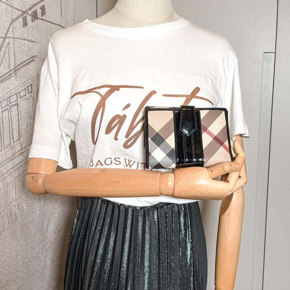 Burberry Folding Wallet Small Canvas Archive Beige Check