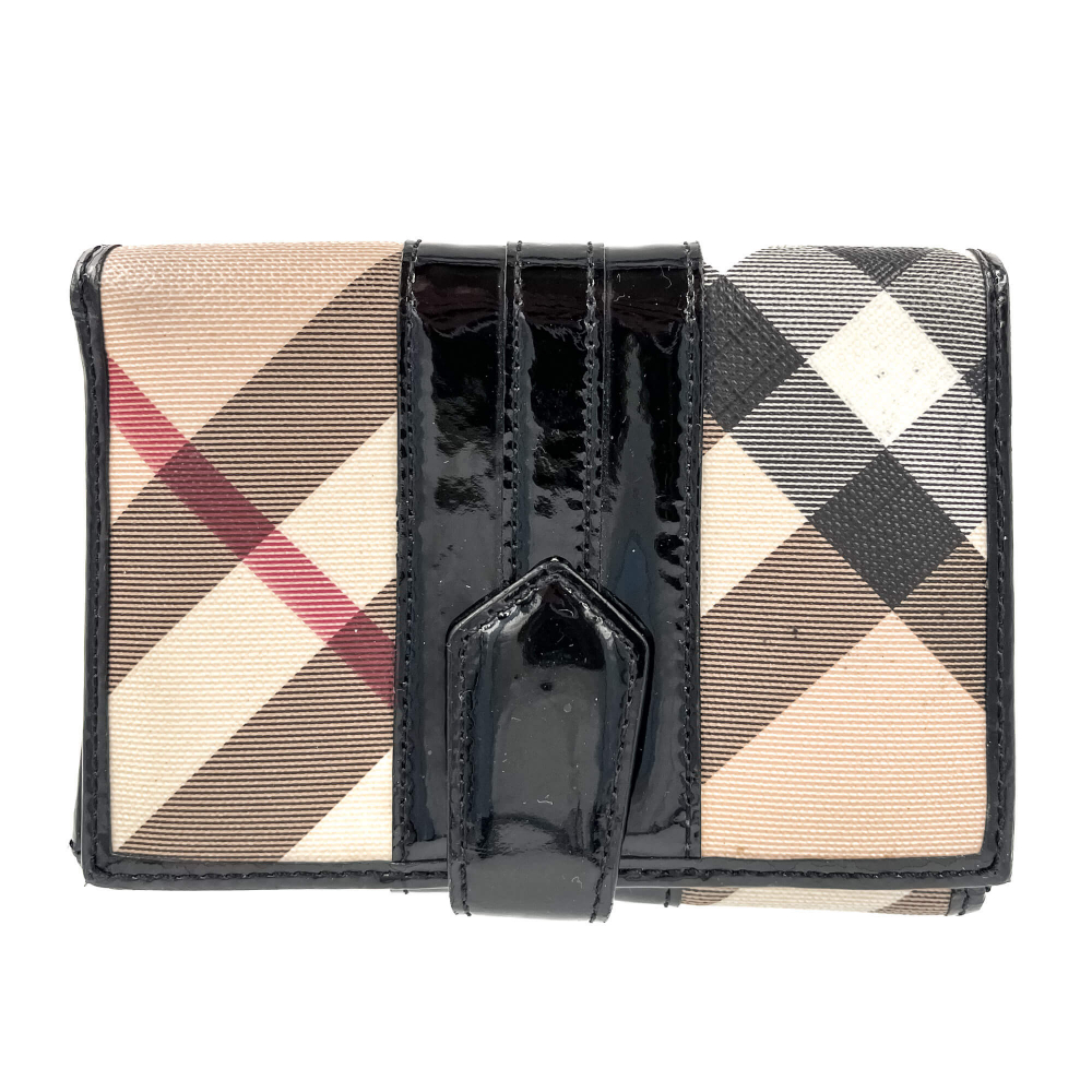 Burberry Folding Wallet Small Canvas Archive Beige Check