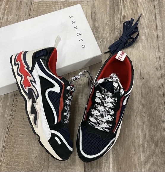 Sandro Flame Black & Red Dad Sneakers