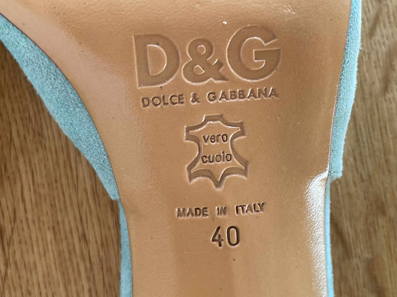 Dolce&Gabbana Vintage blue suede and lace heels