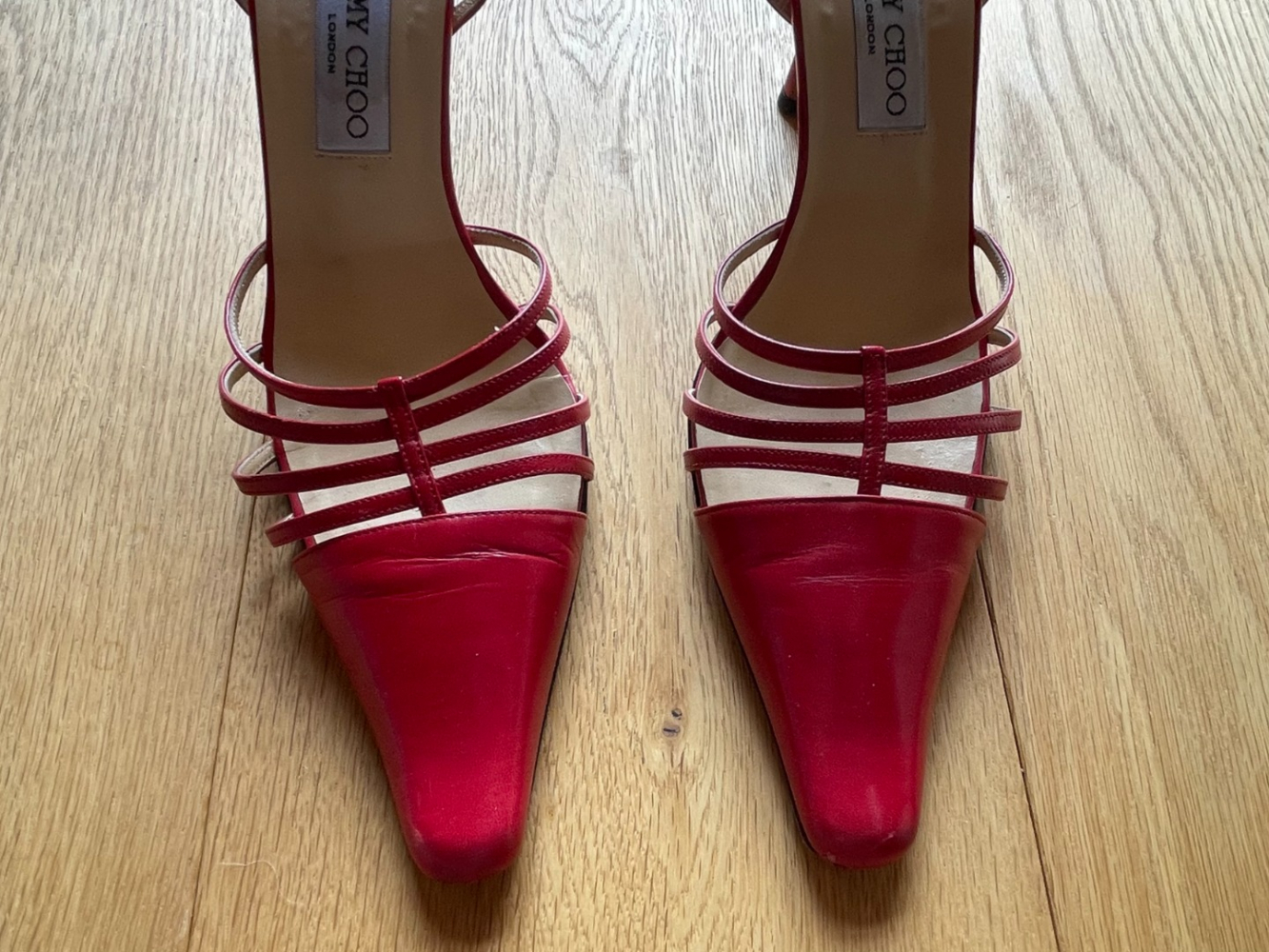 Jimmy Choo Vintage red strappy heels