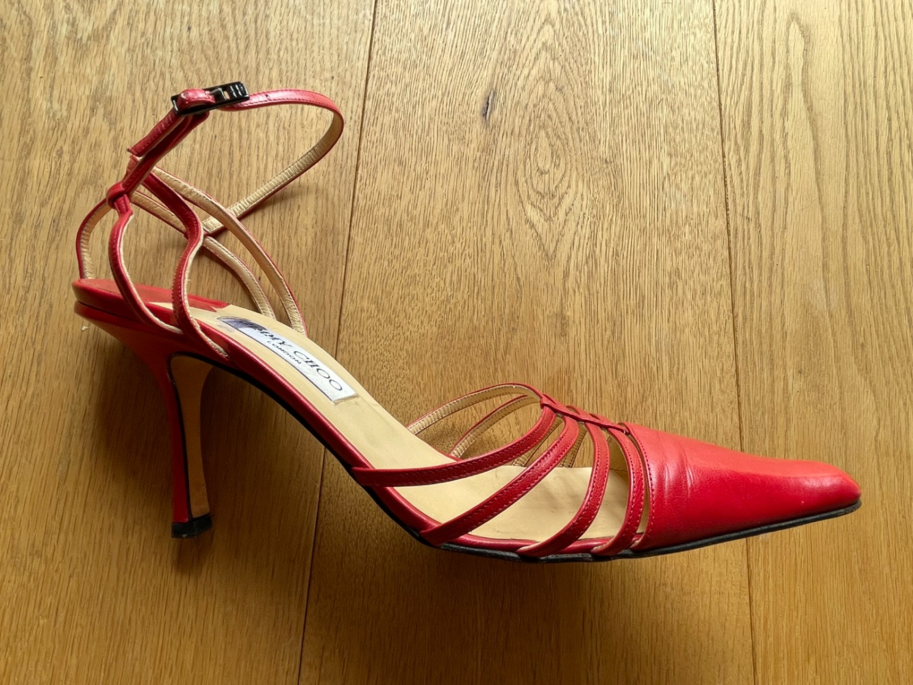 Jimmy Choo Vintage red strappy heels