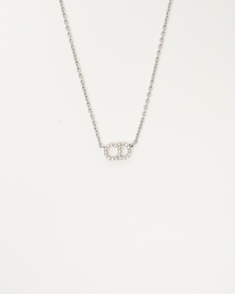Christian Dior Petit Cd Rhinestone Necklace