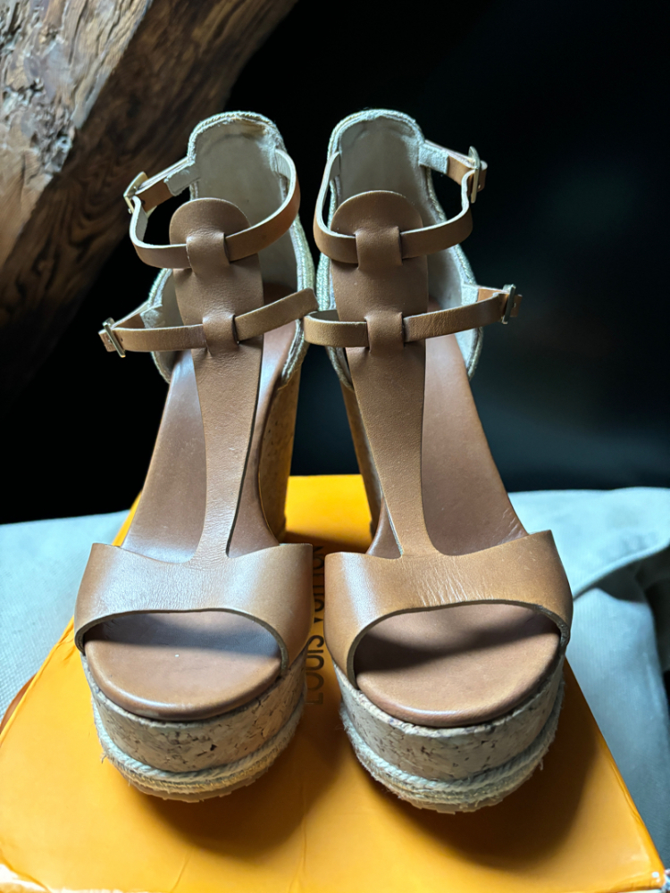 Jimmy Choo Wedges en liège et en cuir