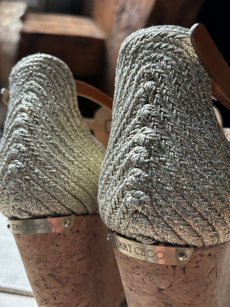 Jimmy Choo Wedges en liège et en cuir