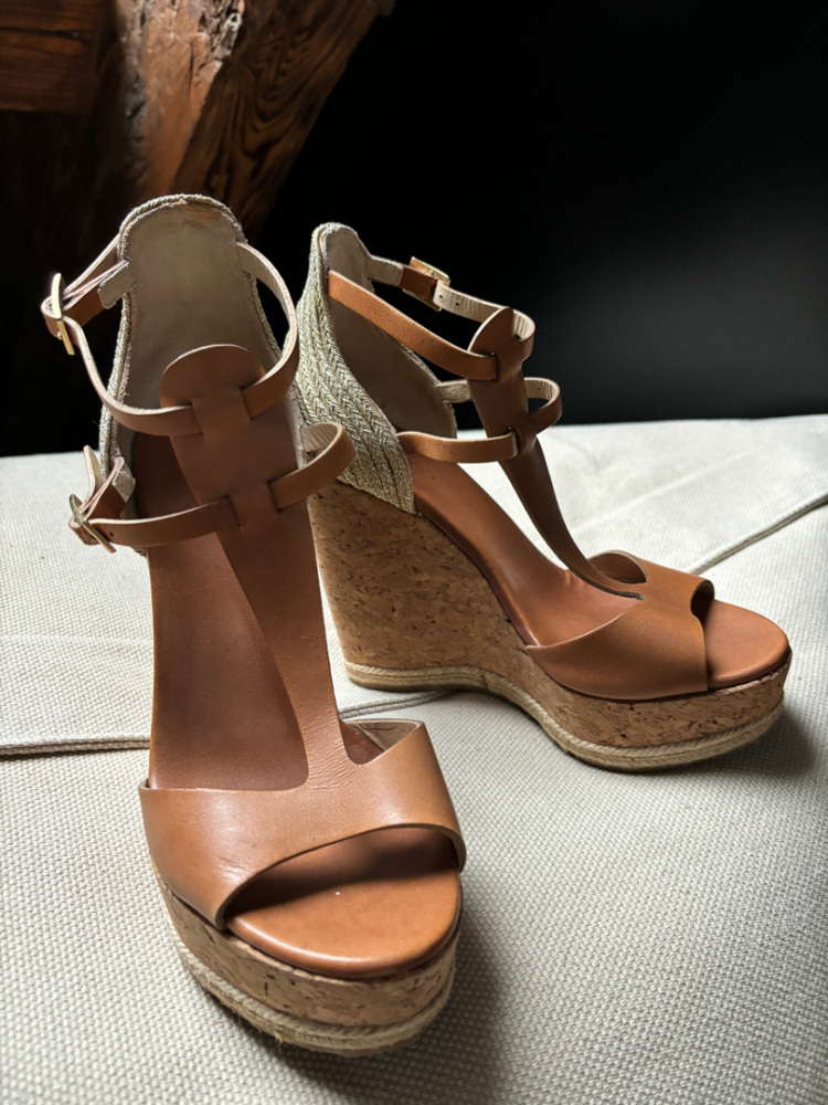 Jimmy Choo Wedges en liège et en cuir