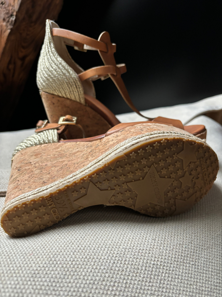 Jimmy Choo Wedges en liège et en cuir