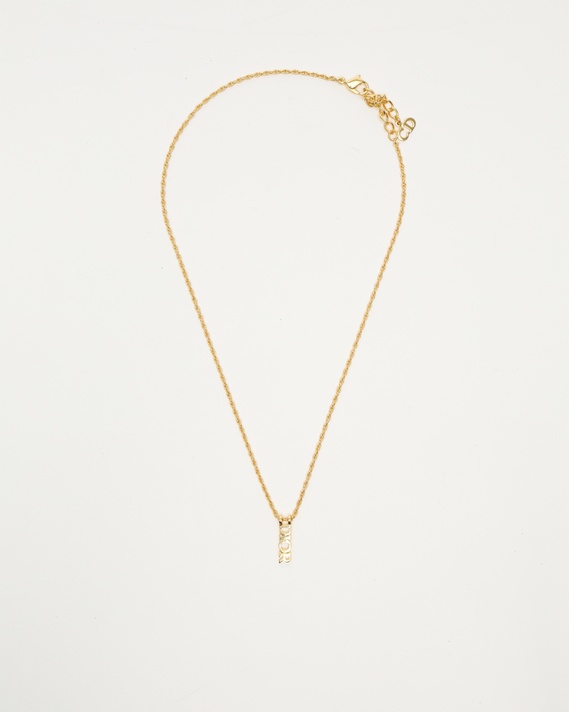 Christian Dior Plate Logo Necklace