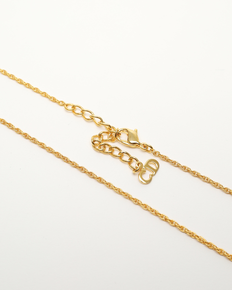 Christian Dior Plate Logo Necklace