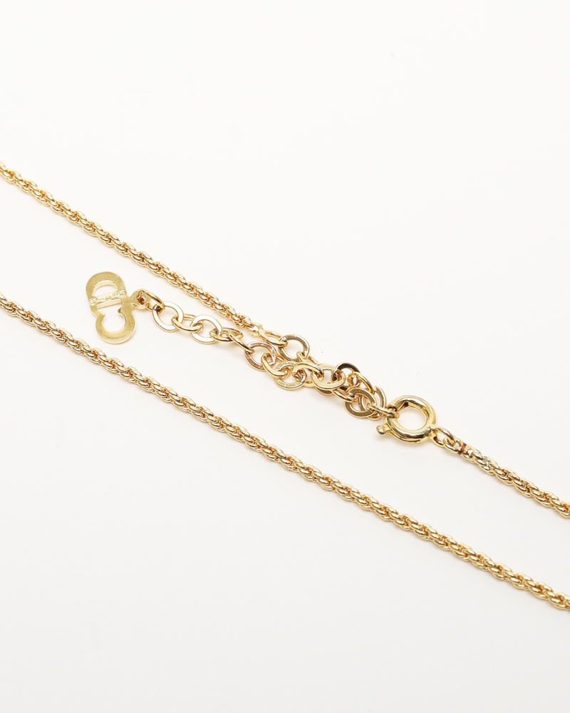 Christian Dior Twist Ring Logo Necklace