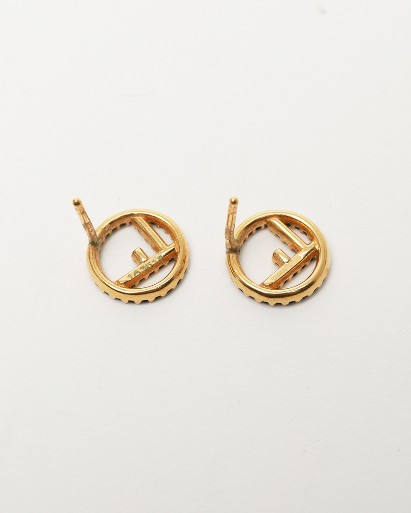 Fendi Ff Rhinestone Earrings