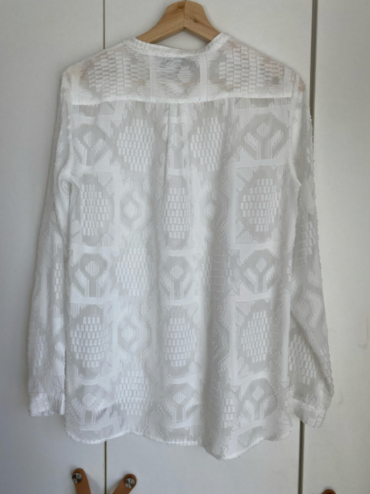 French Connection Weiße Bluse Transparenz