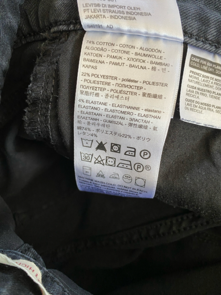 Levi's Jean 721 high rise skinny noir