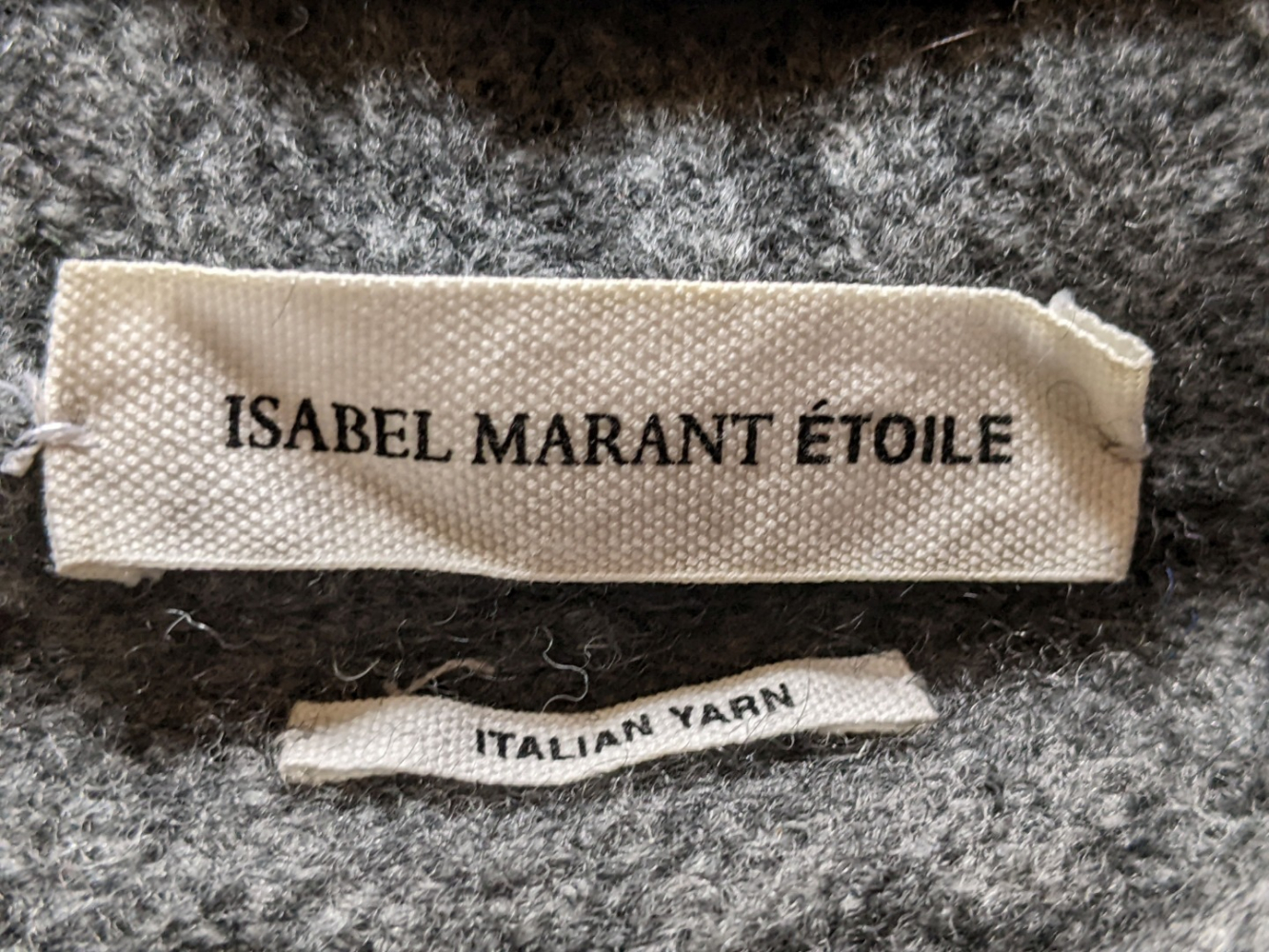 Isabel Marant Etoile Doux pull gris, laine et laine de yak, S-M