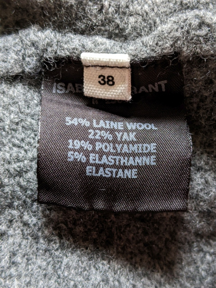 Isabel Marant Etoile Doux pull gris, laine et laine de yak, S-M