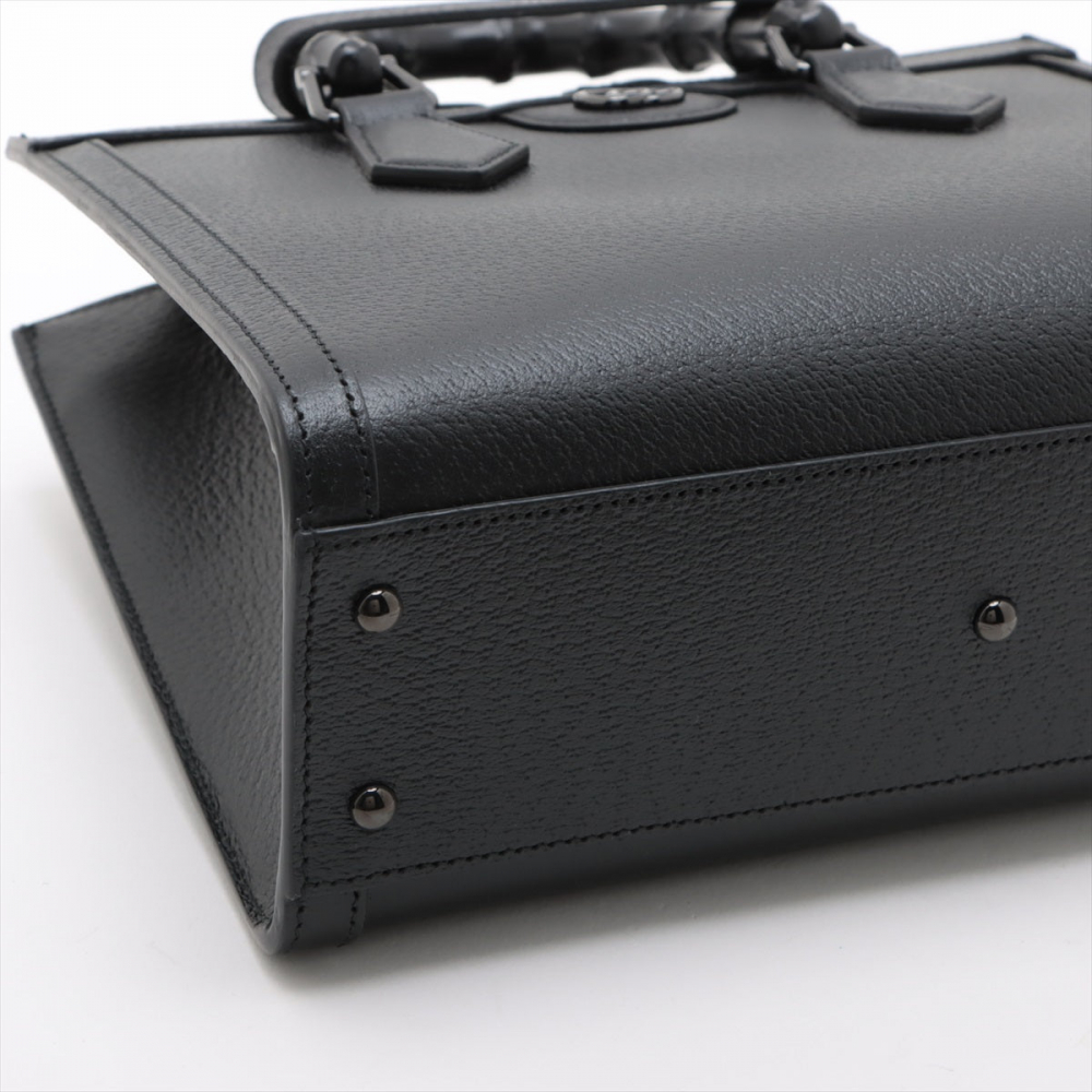 Gucci Diana Small Leather Tote Handbag Black