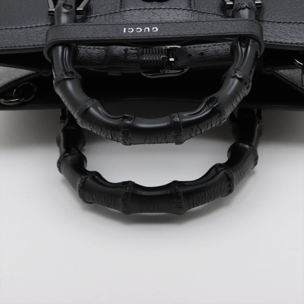 Gucci Diana Small Leather Tote Handbag Black