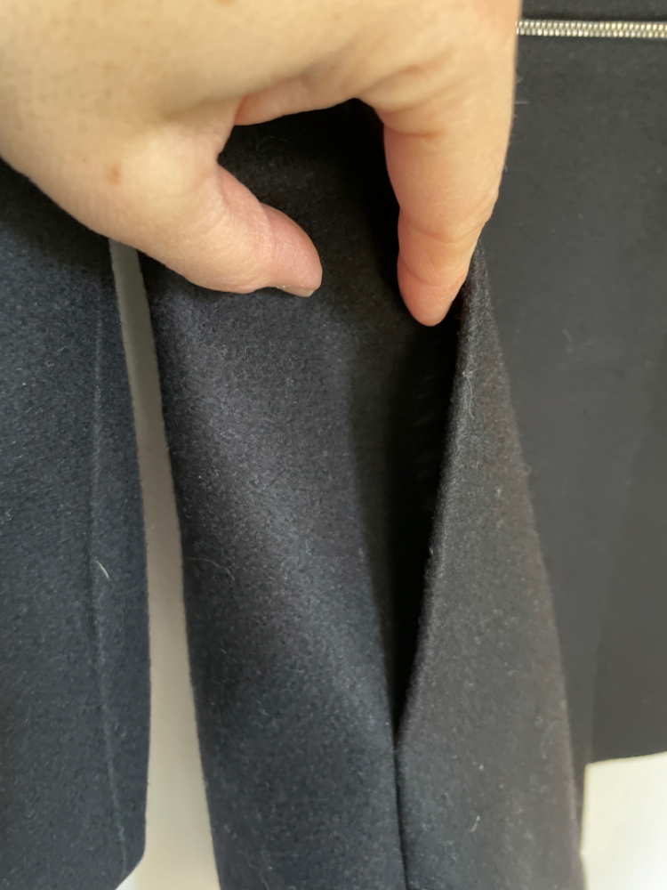 Maje Mantel aus Wolle/Kaschmir mit Lederdetail