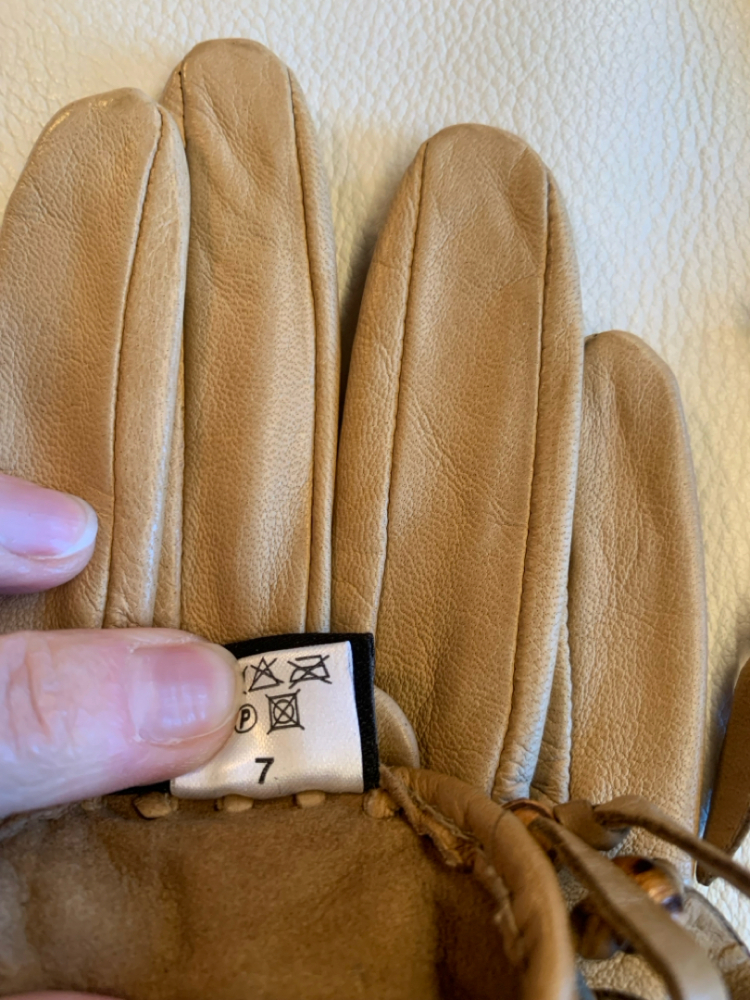 Roeckl Beige Lederhandschuhe mit Dekor