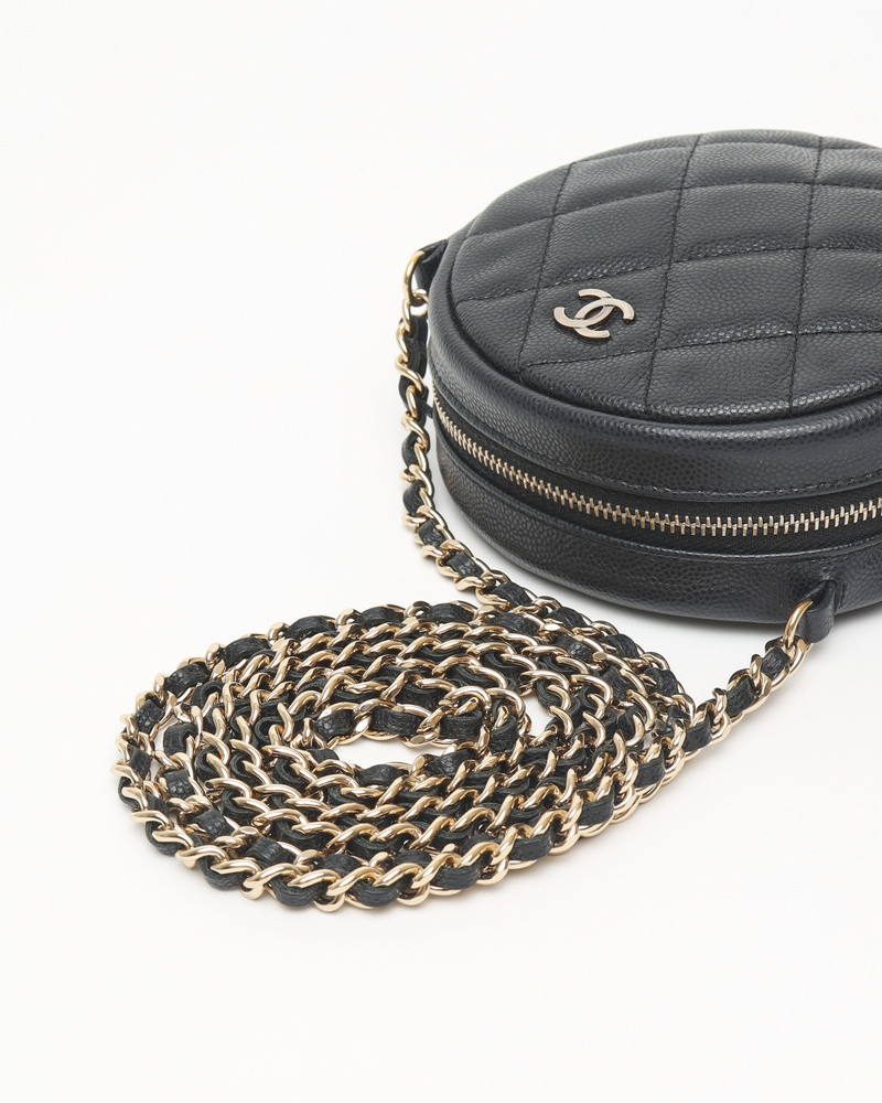 Chanel Round Caviar Crossbody Bag