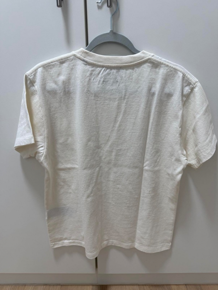 The Kooples ECRU COTTON ROUND-NECK T-SHIRT WITH EAGLE PRINT