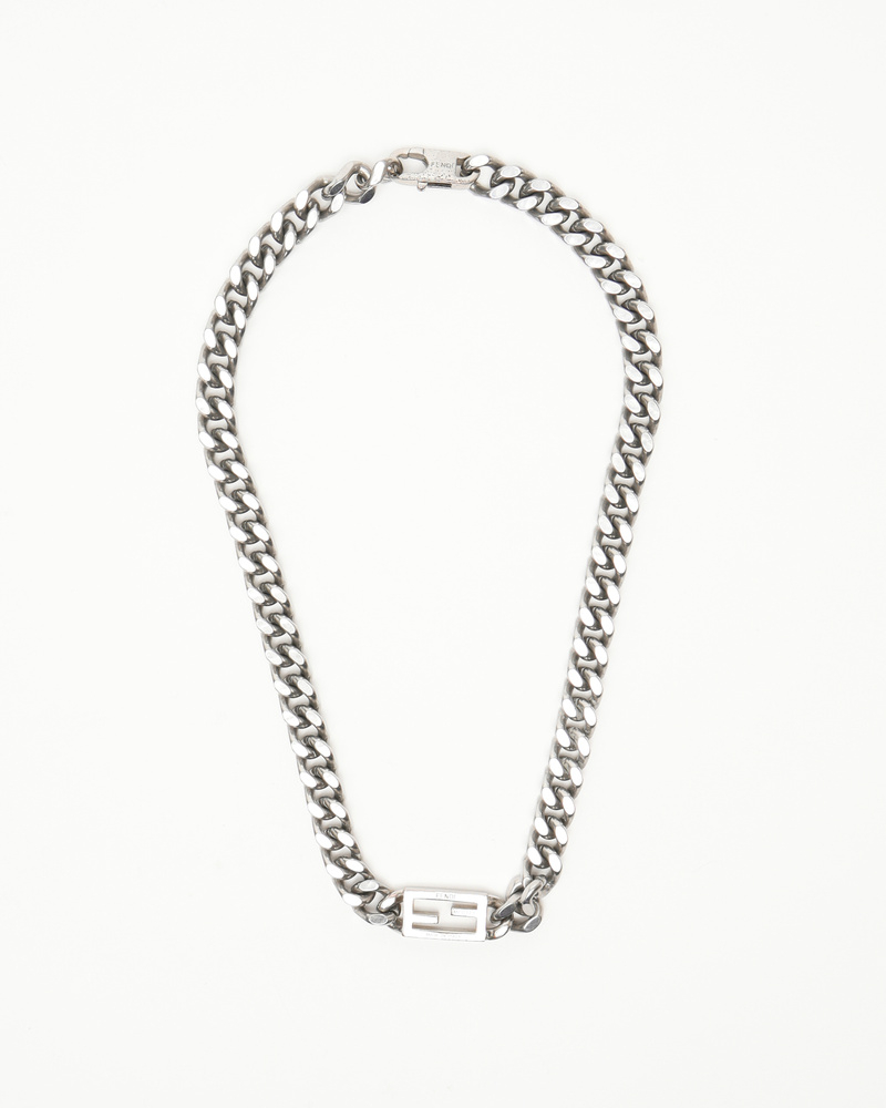 Fendi Baguette Silver Necklace