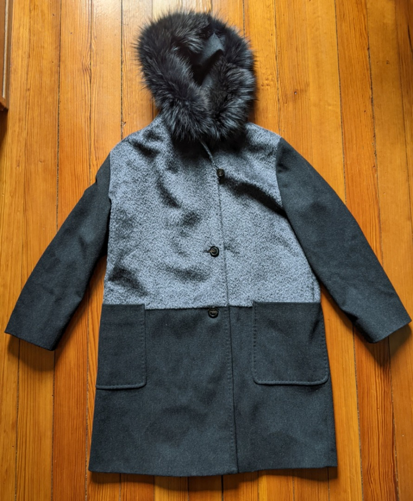 Agnona Alpaca-laine-fox coat 44