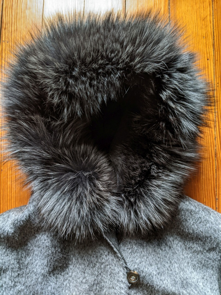 Agnona Alpaca-laine-fox coat 44