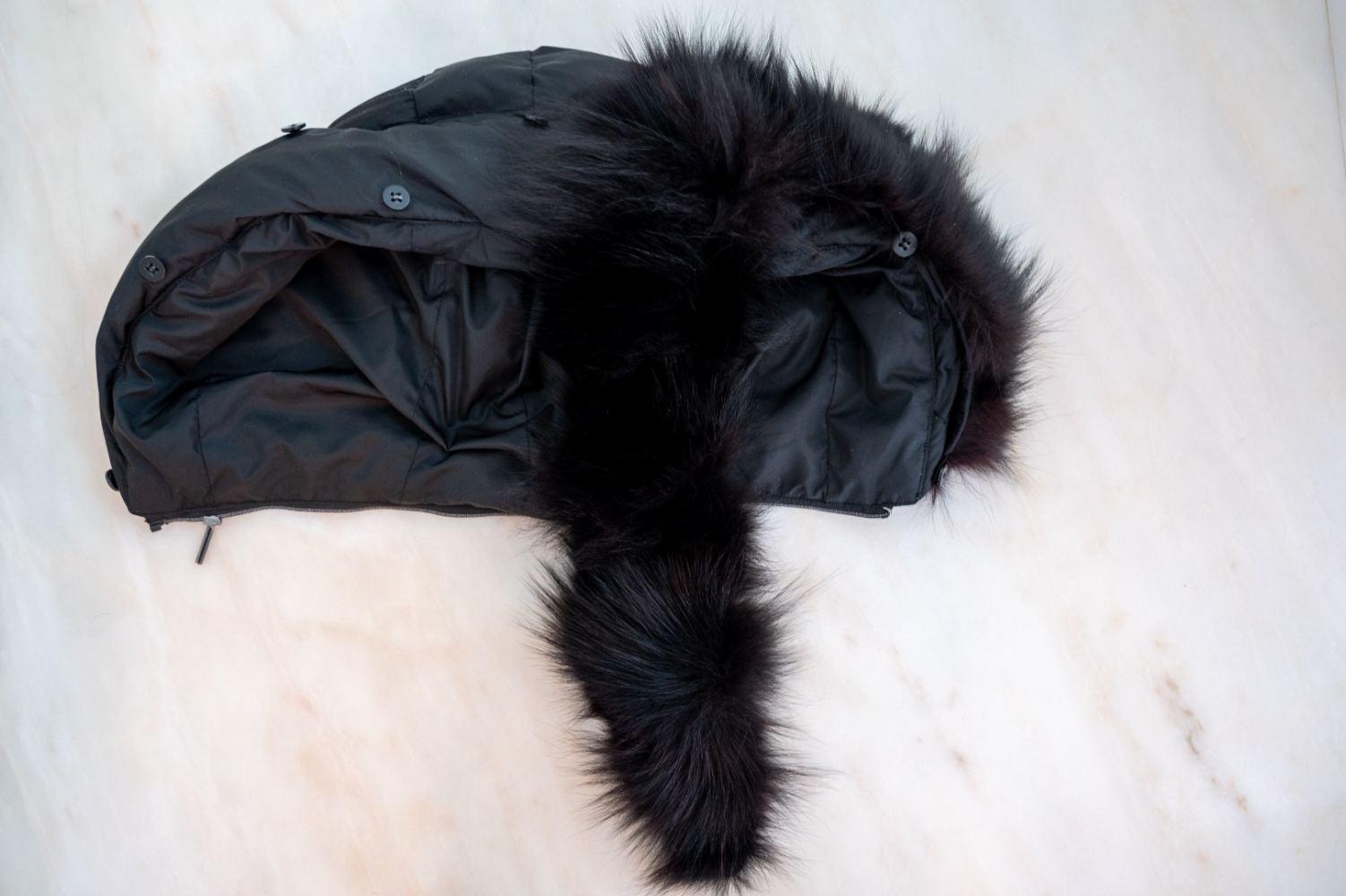 Weekend Max Mara Winter-Daunenjacke mit abnehmbarer Kapuze mit Echtpelzbesatz