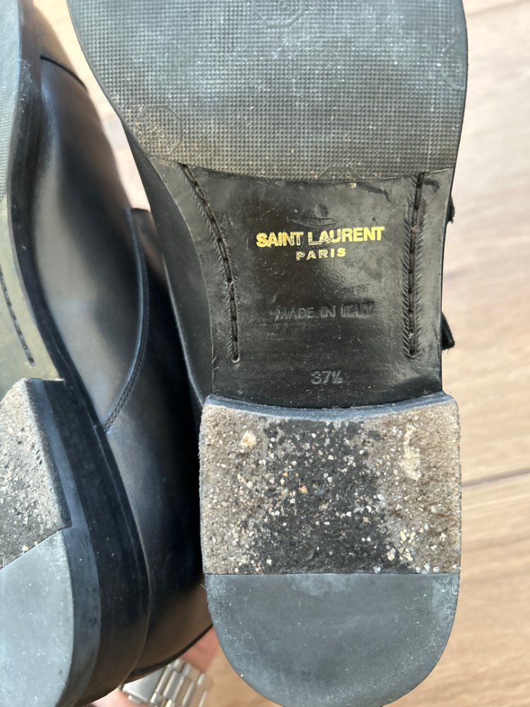 Saint Laurent Doble-monks en cuir