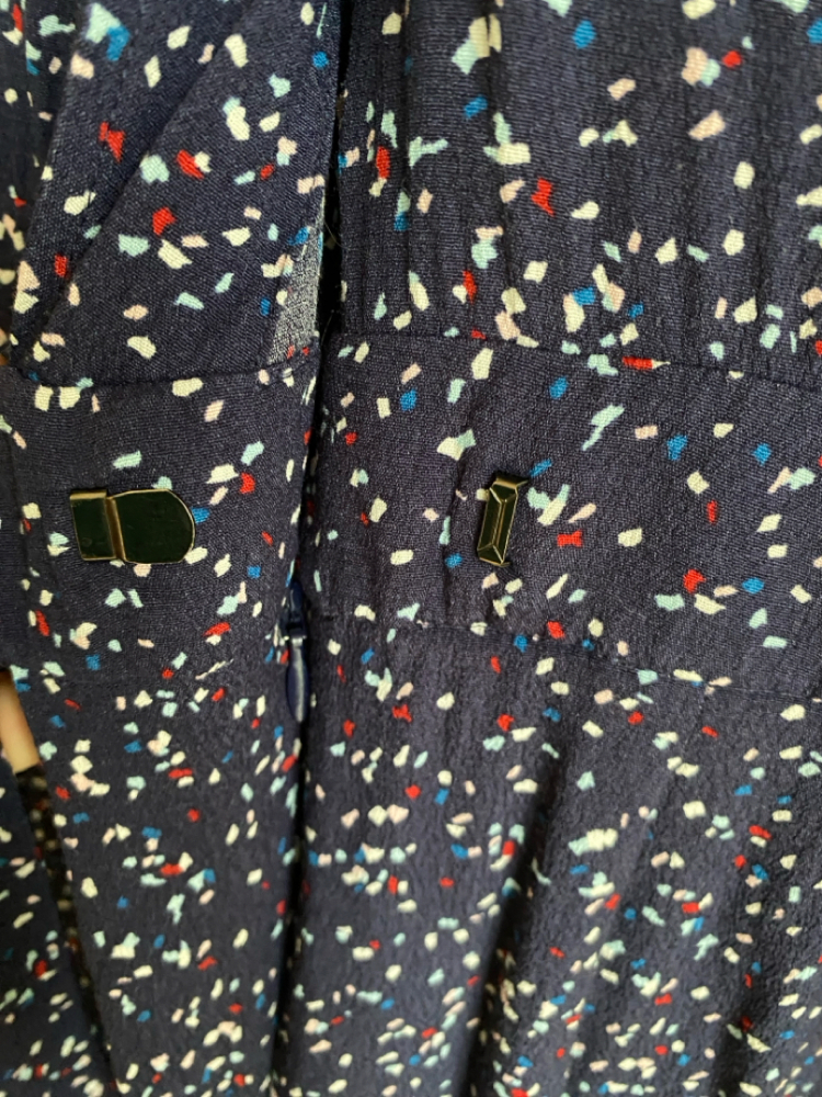 Comptoir Des Cotonniers Kurzer marineblauer Overall mit Konfetti