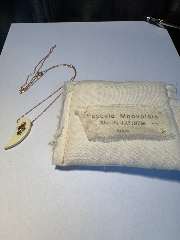 Pascale Monvoisin Collier pendentif ou rose 9k