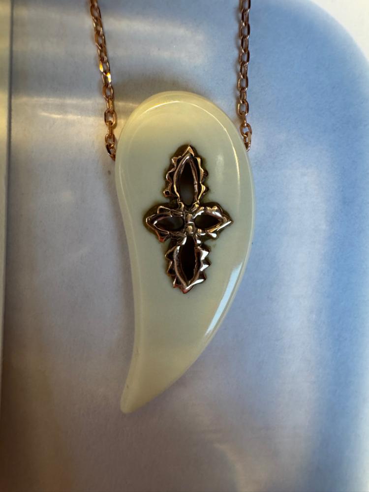 Pascale Monvoisin Collier pendentif ou rose 9k