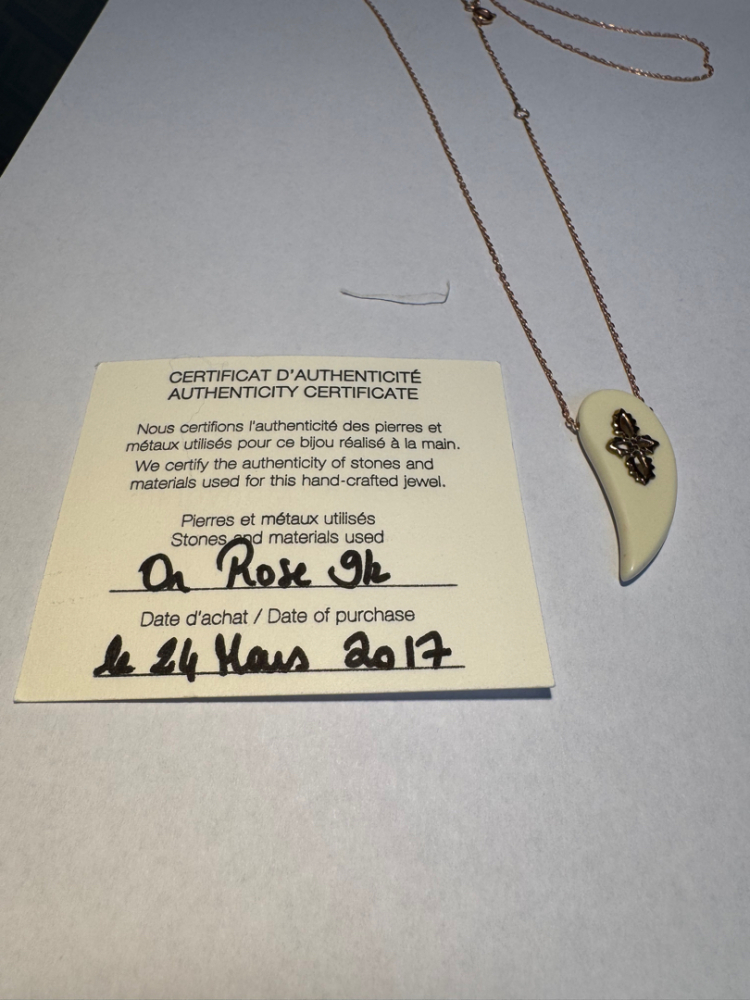 Pascale Monvoisin Collier pendentif ou rose 9k