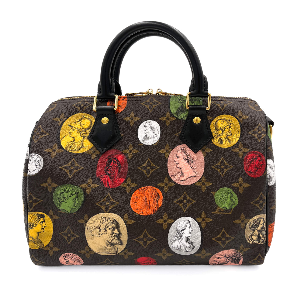 Louis Vuitton Speedy 25 Bandoulière Fornasetti Canvas Trunk Handbag Monogram